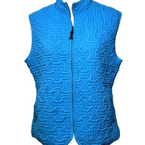 Dancing Dog Design Quilted Dog Bone Pattern Vest Women Large